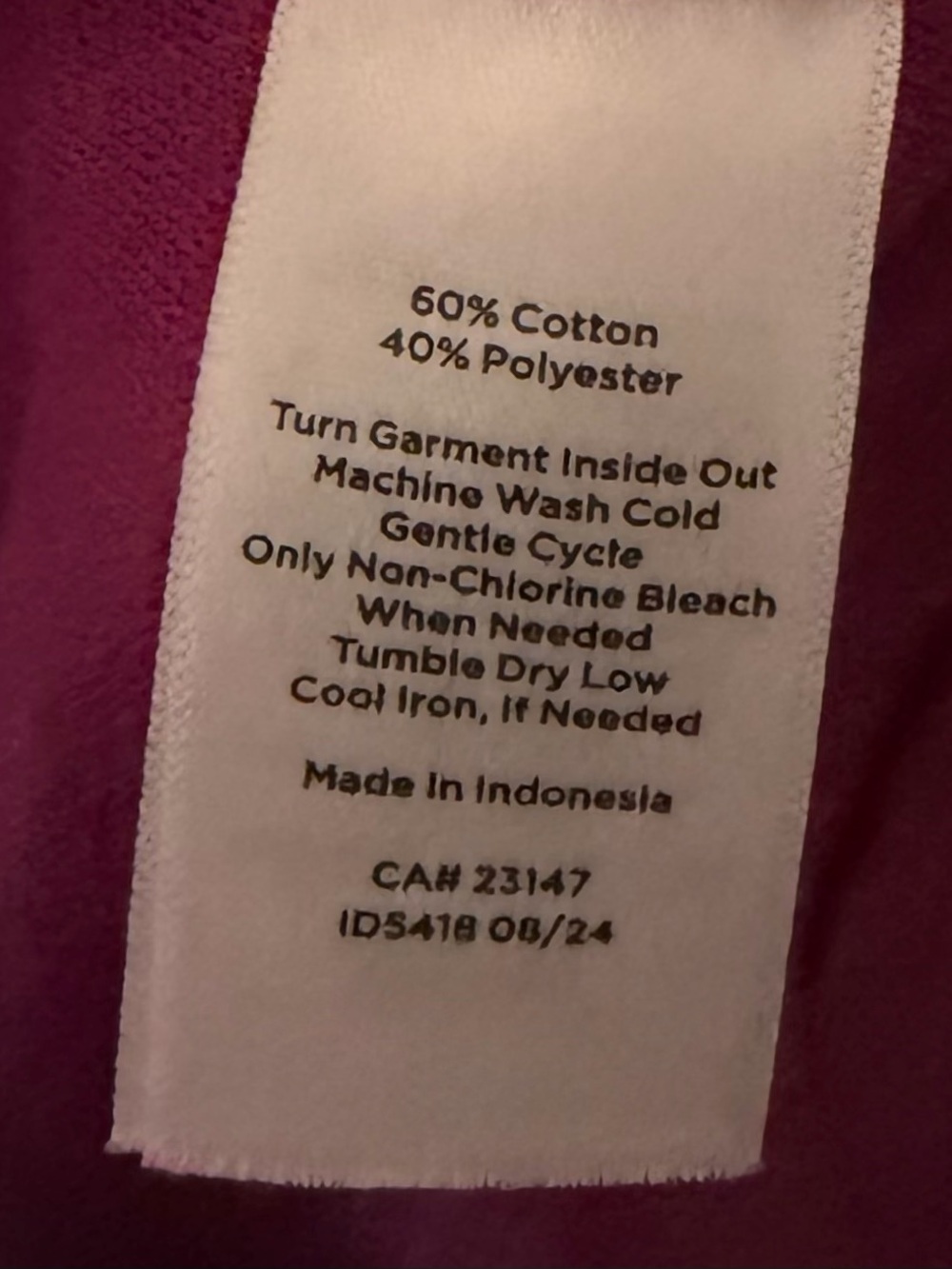 Talbots Magenta V-Notch Collared Long Sleeve Top - Picture 8 of 8